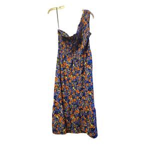 Kirundo Floral One Shoulder Smocked Midi Dress - NWT